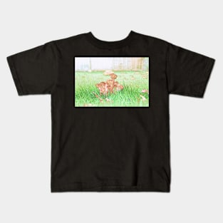 Honey mushrooms dandelion garden painterly Kids T-Shirt